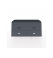 Kronos Konsol 6 Çekmeceli  176x59x99 Çam-Antrasit