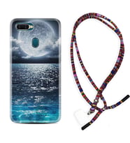 Oppo A5S A15 A16 A54 A55 A73 A74 Kılıf Boyun Asklı Rasta Silikon Great Moon 1301