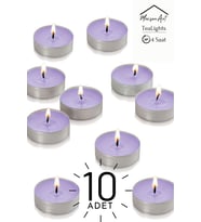 10 Adet  Lavanta Kokulu Tealight Mum  4 Saat Yanar  Dekoratif Mumluk Mumu (Pembe)