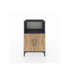Hyperion Komodin 2 Raflı 2 Kapaklı 60x44x96 Antrasit-Çam