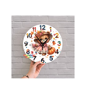 bilge Tasarım Çocuk Odası Duvar Saati 30 x 30 CM (Çok Renkli)