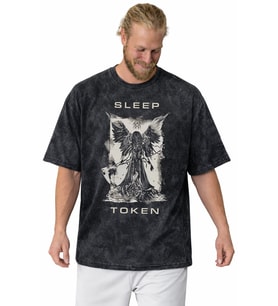 Tasarım Sleep Token Rock Metal Müzik Grubu Baskılı Unisex Oversize Vintage Yıkamalı Tişört