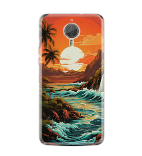GM5 Plus Kılıf HD Resim Baskılı Retro Mountain StKd -079