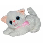 Miyavlayan Sesli Peluş Kedi 35cm (Beyaz)
