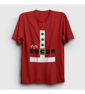 Presmono Unisex Kırmızı Kostüm Noel Baba Santa Claus Yılbaşı T-Shirt 269973tt