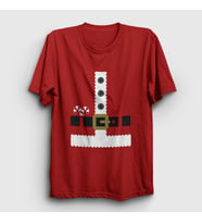 Presmono Unisex Kırmızı Kostüm Noel Baba Santa Claus Yılbaşı T-Shirt 269973tt