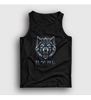 Presmono Unisex Siyah Göktürk Türk Yazılı Kurt Bozkurt Atlet 475073tt