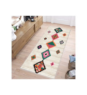 Rovigo Home Dijital Baskı Yıkanabilir Kaymaz Taban Salon Halısı RVG1534-HK142 80x150 cm (Bej)