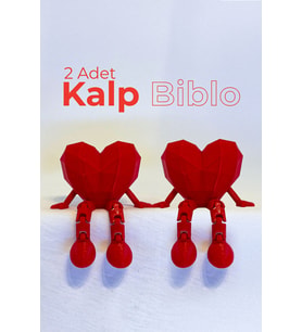 Kalp Biblo 2 Adet (Yılbaşı Kırmızısı)