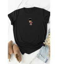 Unisex Chen Üzümlü Kekim Baskılı T-shirt (Siyah)
