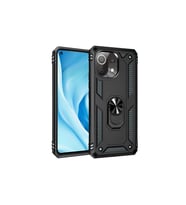 Xiaomi Mi 11 Lite Kılıf Sofya Yüzüklü Silikon Kapak - Siyah