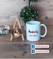 Psikolog Kupa Bardak Beyaz ve Fotoğraflı Ahşap Anahtarlık Hediye (Model 1)