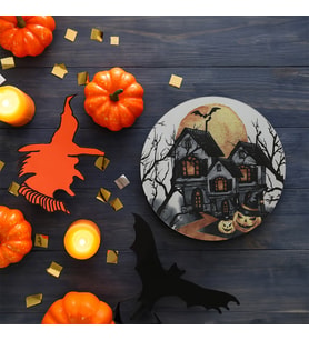 Keramika Halloween Blue Castle Servis Tabağı 26 Cm 19952