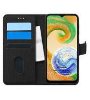 Microsonic Samsung Galaxy A04S Kılıf Fabric Book Wallet Siyah (Siyah)
