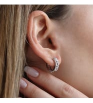Baget Kesim Starlight Diamond Gümüş Halka Küpe