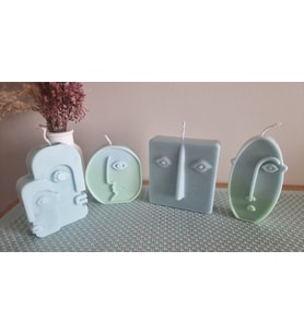 Soyut Yüzler Mum Takımı