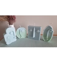 Soyut Yüzler Mum Takımı