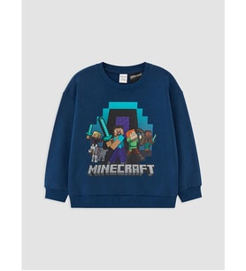 LCW Kids Petrol Minecraft Baskılı Erkek Çocuk Sweatshirt