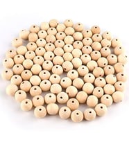 18 mm Cilalı Ahşap Boncuk - Tahta Boncuk - - Dar Delikli - 100Gram - +-100adet