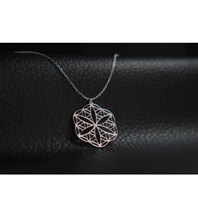 Mantra Çiçek Kolye - Doğanın Gümüş Geometrisi Elegance Manevi Bağlantı Kolye