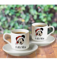 Minnie Mouse & Yılbaşı & Mutlu Yıllar Tasarımlı Türk Kahvesi Fincanı Seti İkili