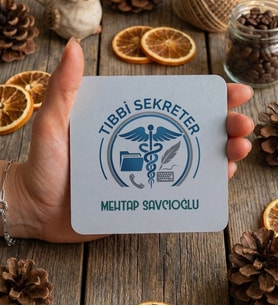 Kişiye Özel Tıbbi Sekreter Bardak Altlığı Tıp Bayramı Hediyesi