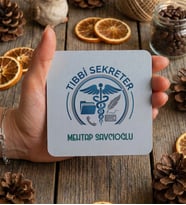 Kişiye Özel Tıbbi Sekreter Bardak Altlığı Tıp Bayramı Hediyesi