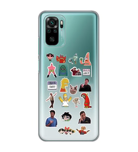 Xiaomi Redmi Note 10 / Note 10S Uyumlu Sticker Tasarımlı Şeffaf Telefon Kılıfı