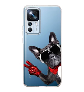 PrintiFy Xiaomi Mi 12T ile Uyumlu Köpek 2 Kamera Korumalı Şeffaf Kılıf