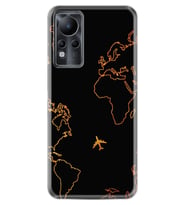 INFINIX Note 11 Pro Note 10 Hot 9 Play Kılıf Desemli Silikon Harita ve Uçak 1777