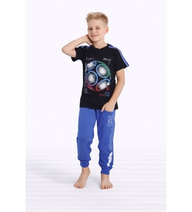 Erkek Çocuk Future Top Kısa Kollu Garson  Pijama Takımı 3604041 (Mavi)