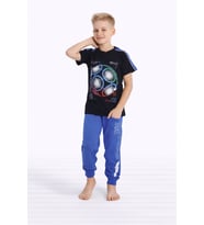 Erkek Çocuk Future Top Kısa Kollu Garson  Pijama Takımı 3604041 (Mavi)