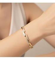 STİL İNCİSİ/XUPING JEWELRY ÇUBUK ZİRKON TAŞLI BİLEKLİK (Altın)