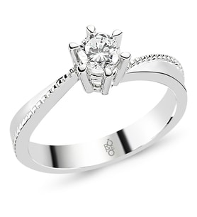 0.40 Ct Tektaş Pırlanta Yüzük  RMY508 (Çok Renkli)