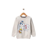 Erkek Çocuk Bisiklet Yaka Karekter Baskılı Sweatshirt (A.Gri)