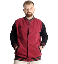Mode XL Büyük Beden Erkek Kolej Mont Spor Ceket 23628 Bordo