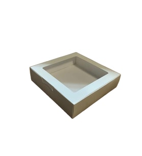 Karton Kutu Pencereli  Havlu Kutusu 25X25X5 (10 Adet)  Beyaz