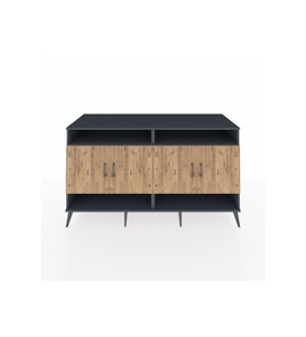 Kronos Konsol 6 Raflı 4 Kapaklı 176x59x99 Antrasit-Çam/Antrasit