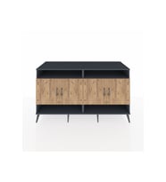 Kronos Konsol 6 Raflı 4 Kapaklı 176x59x99 Antrasit-Çam/Antrasit