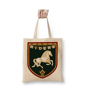 Yüzüklerin Efendisi Lord Of The Rings Rohan Riders Bez Çanta Uzun Saplı Alışveriş Çantası (Beyaz)
