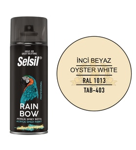 Selsil Rainbow Akrilik Sprey Boya İNCİ BEYAZ 400 ml. - RAL1013