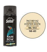 Selsil Rainbow Akrilik Sprey Boya İNCİ BEYAZ 400 ml. - RAL1013