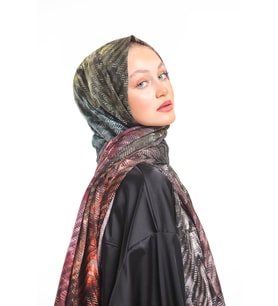 Hasır Desen Pavia Seri Şal Eşarp Askısı ile Birlikte 90X200 cm Kahverengi-90X200