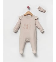 Toys Fırfırlı Yandan Çıtcıtlı Bandanalı Tulum (Bej)