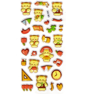 Sticker Kabartmalı Stiker Defter Planlayıcı Etiket (Lde034)-19x9cm - Sarı Kedi Kawaii