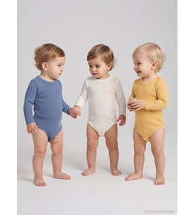 Minidamla Uzun Kol Basic 3'lü set 1-18 Ay Çıtçıtlı Badi - Sarı