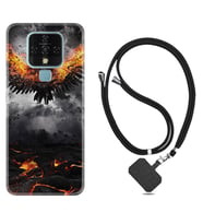Tecno Camon 16 18P Pova Kılıf Boyun Askılı Silikon Ateş Kartalı 1766
