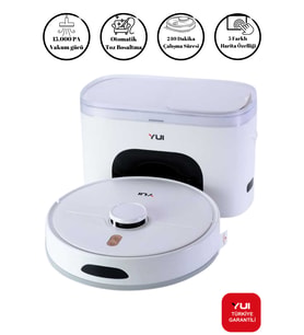 RS16 Pro 15.000 Pa Akıllı Robot Vacuum & Mop Süpürge Beyaz (YUI TÜRKİYE GARANTİLİ)