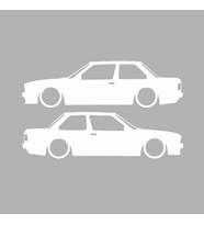 Basık Bmw E30 Sticker Beyaz 16x5 CM