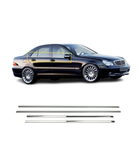Mercedes C Klasse W203 Krom Cam Çıtası 4 Parça 2001-2007 Arası P.Çelik